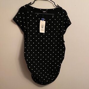 Cider Black and White Polka Dot Short Sleeve Tee